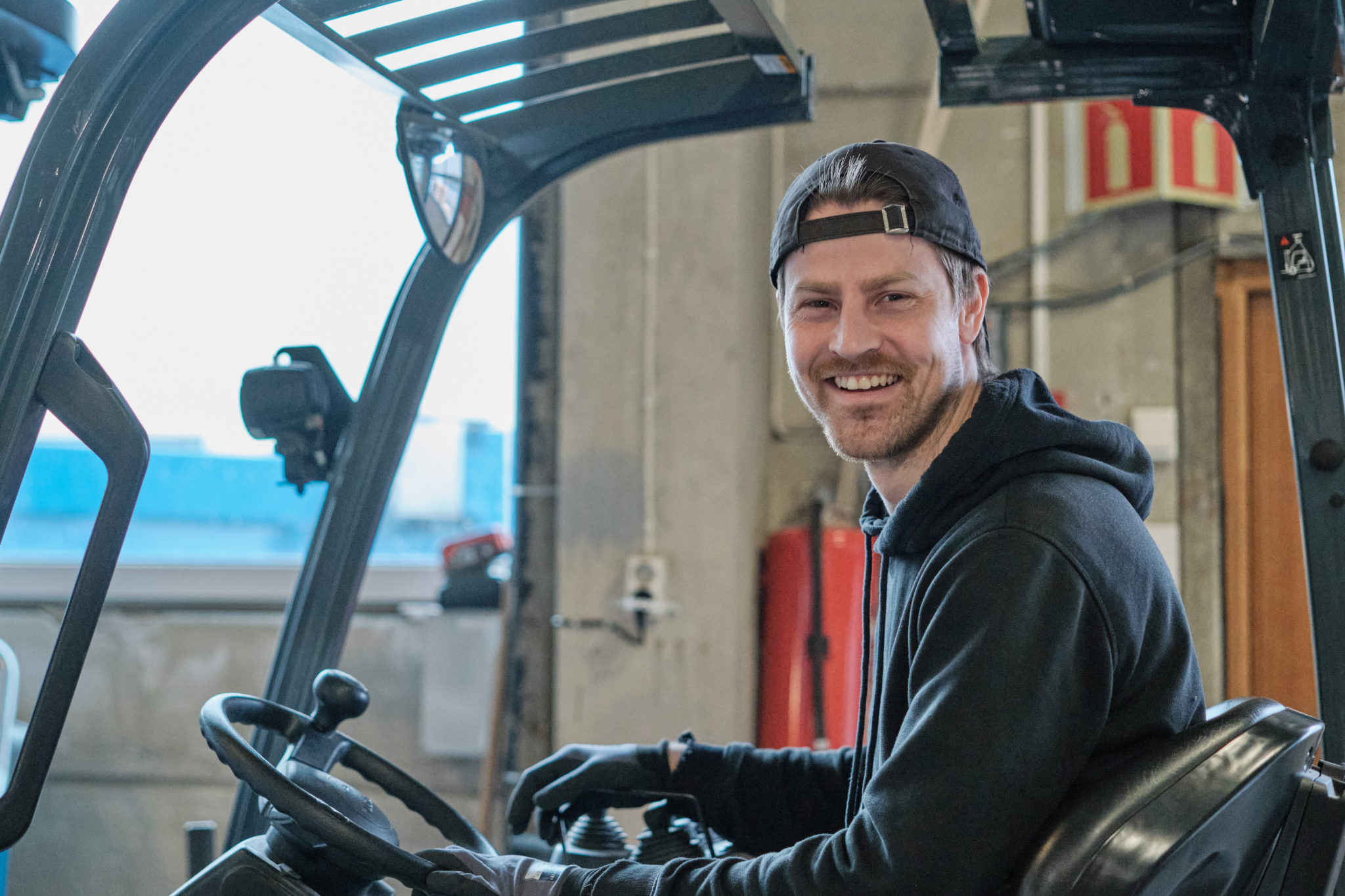 Markus Wangen i gaffeltruck